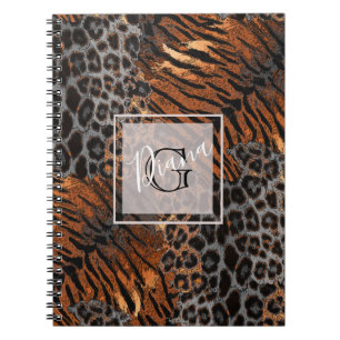 Carnet tendance peau de tigre léopard