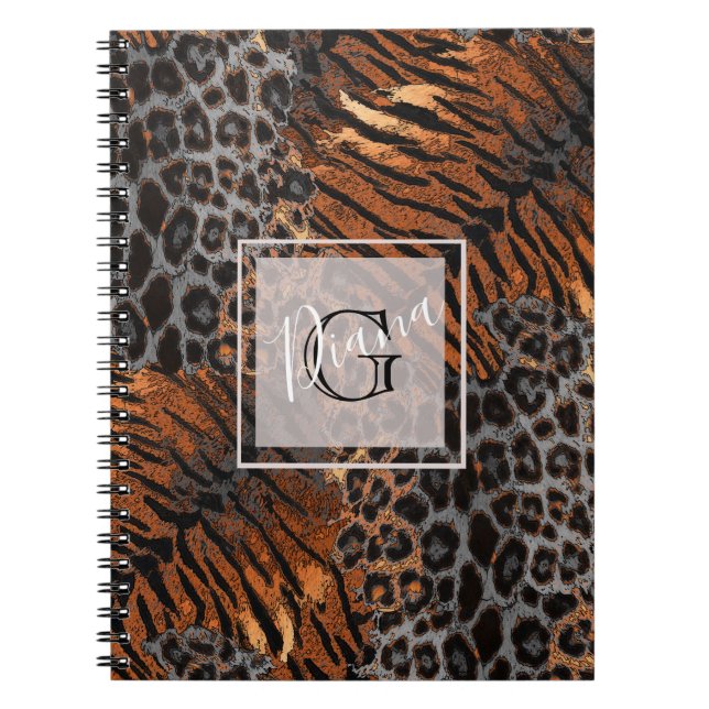 Carnet tendance peau de tigre léopard (Devant)