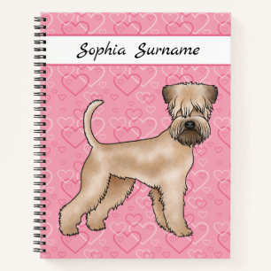 Carnet Tender Soft-Coated Wheaten Terrier Cœurs Roses Et