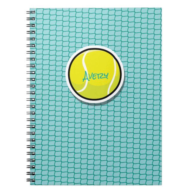 Carnet Tennis Ball Game Net NAME Sports Team Coach (Devant)