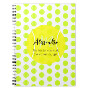 Carnet Tennis ball nom personnalisé & texte