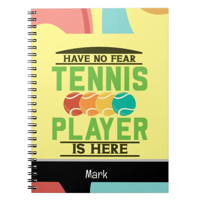 Carnet Tennis Cadeaux à thème pour les amateurs de tennis (Devant)