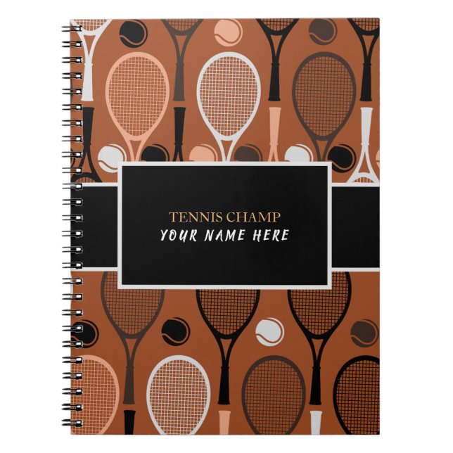 Carnet Tennis Champ Votre Joueur Nom Drôle Personnalisé (Devant)