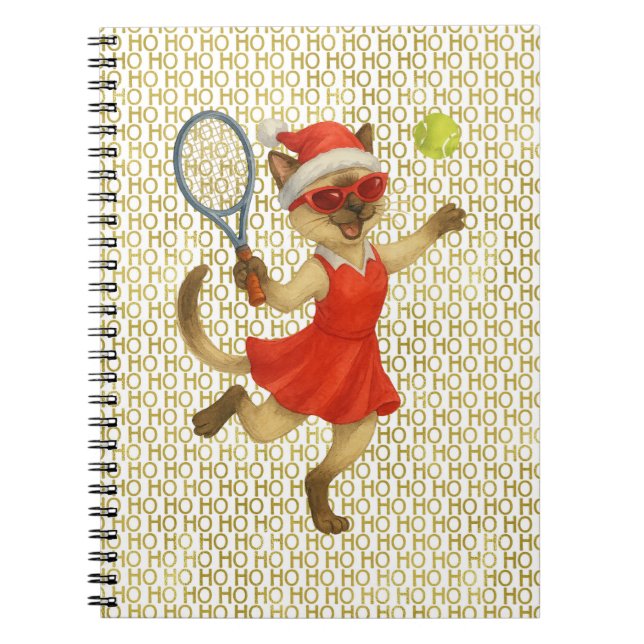 Carnet Tennis Christmas themed for Cat Lovers  (Devant)