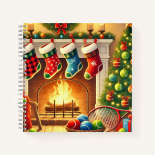 Carnet Tennis Noël Thème avec Ball Xmas Stocker