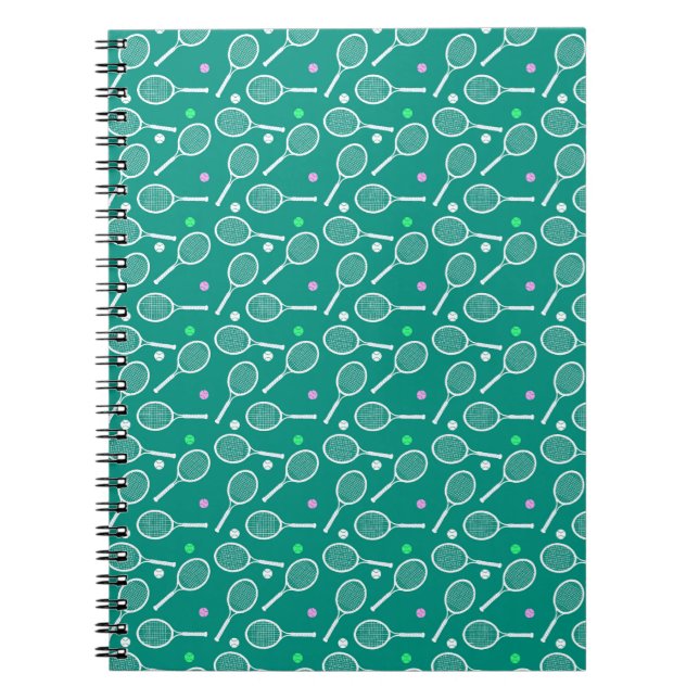 Carnet Tennis Racket Motif Green (Devant)