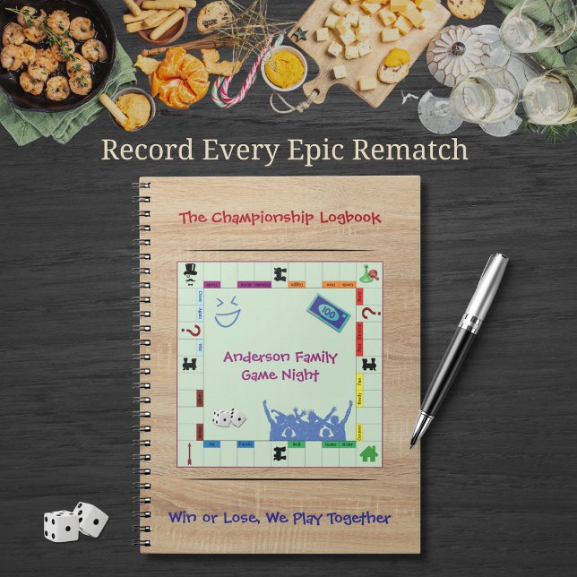 Carnet Tenue de score pour une soirée de jeux de société  (Personalized family game night scorebook for recording every epic rematch and championship win.)