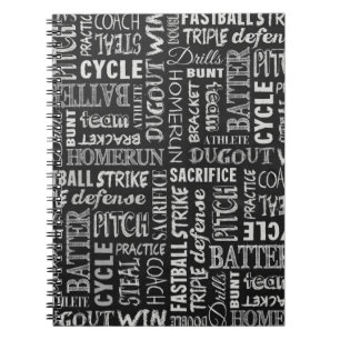 Carnet Termes De Baseball Sur Le Tableau De Bord