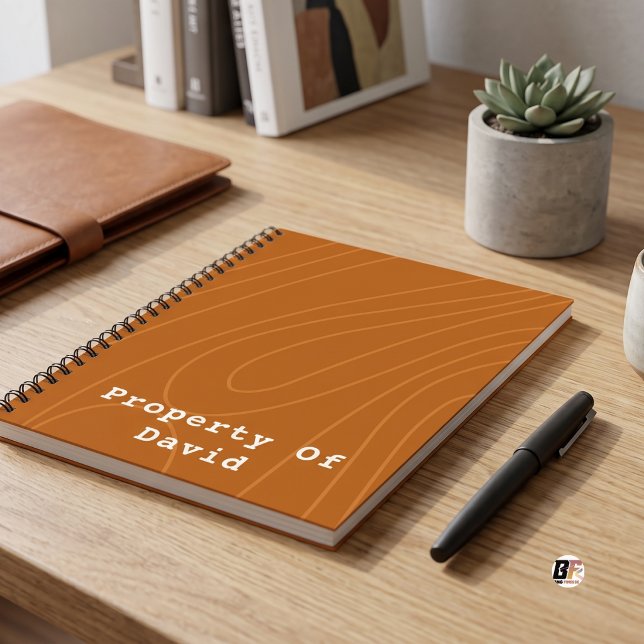 Carnet Terracotta Abstrait Minimaliste Bois Grainé (#OrderNow)