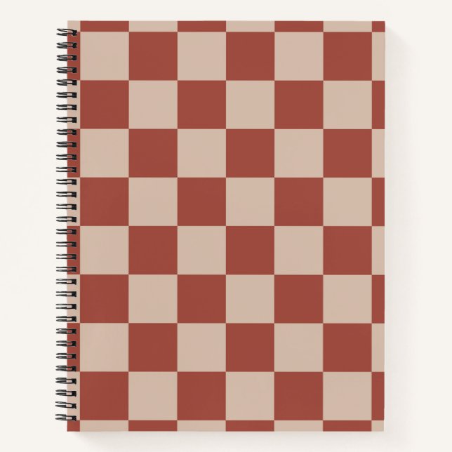 Carnet Terracotta and Tan Checkerboard (Devant)