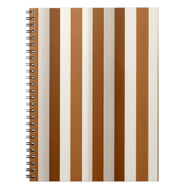 Carnet Terracotta Chaude et Rayure Verticale Crème (Devant)