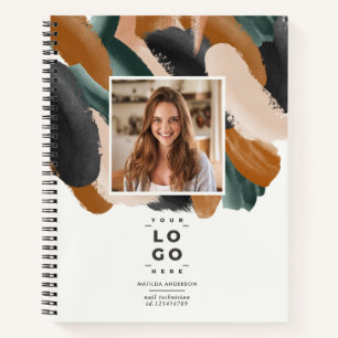 Carnet Terracotta vert moderne miniature photo abstrait