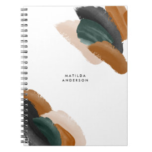 Carnet Terre cuite verte abstraite aquarelle moderne uniq
