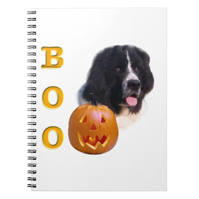 Carnet Terre-Neuve Landseer Halloween Boo (Devant)