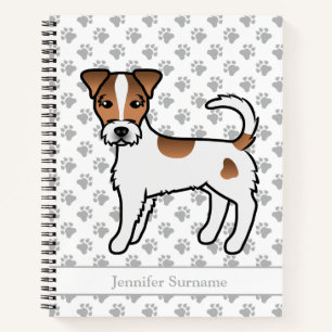 Carnet Terrier à poil dur marron Parson Russell & Nom