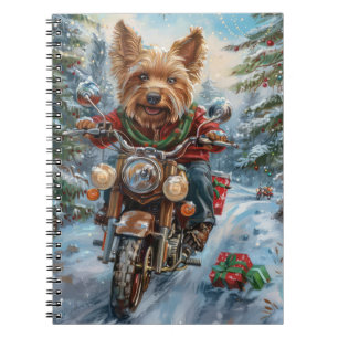 Carnet Terrier Australien à Vélo à Noël