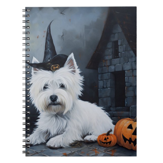 Carnet Terrier blanc West Highland Pumpkin Halloween  (Devant)