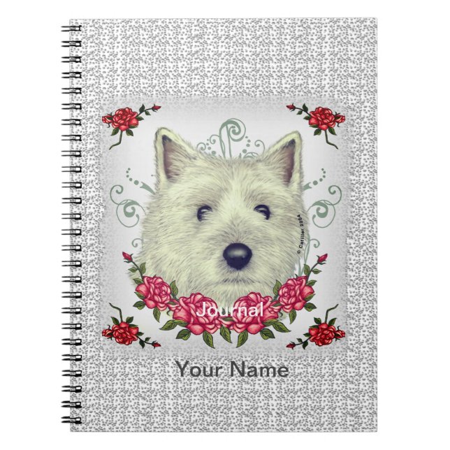 Carnet Terrier Cairn Roses (Devant)