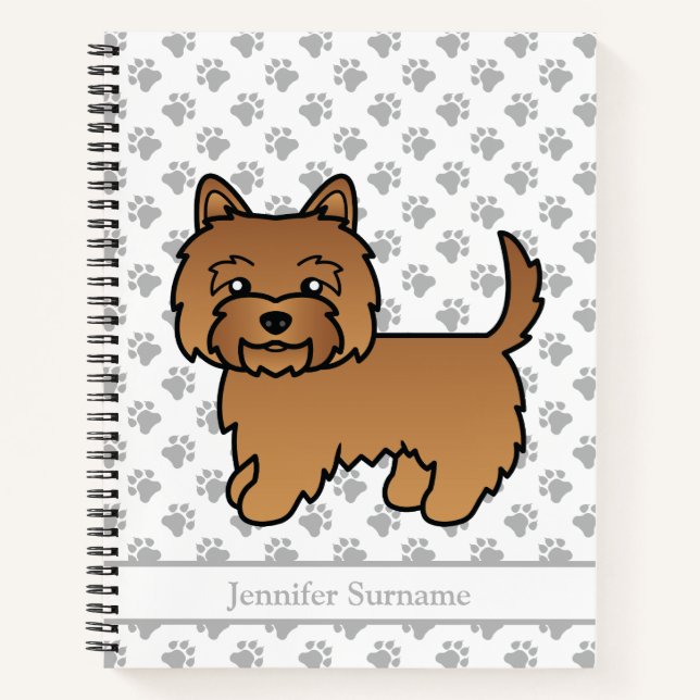 Carnet Terrier Cairn Rouge Chien de Dessin Animé Mignon & (Devant)