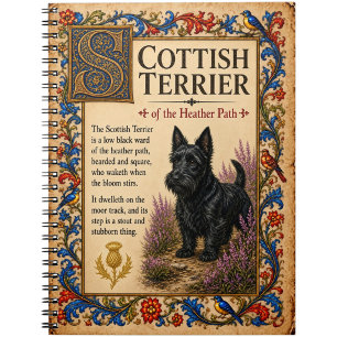 Carnet Terrier Écossais, Art de Bestiaire Médiéval
