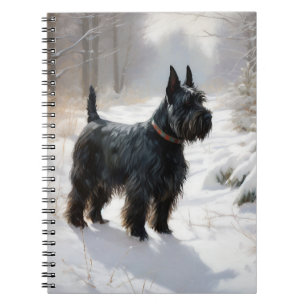Carnet Térrier Écossais Noël Laissez Tomber la Neige