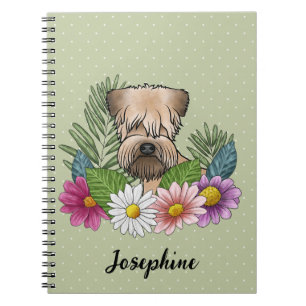 Carnet Terrier Irlandais à Poil Souple Avec Fleurs Et Nom
