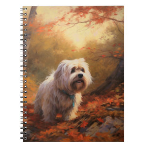 Carnet Terrier tibétain à l'automne Feuilles automne Insp