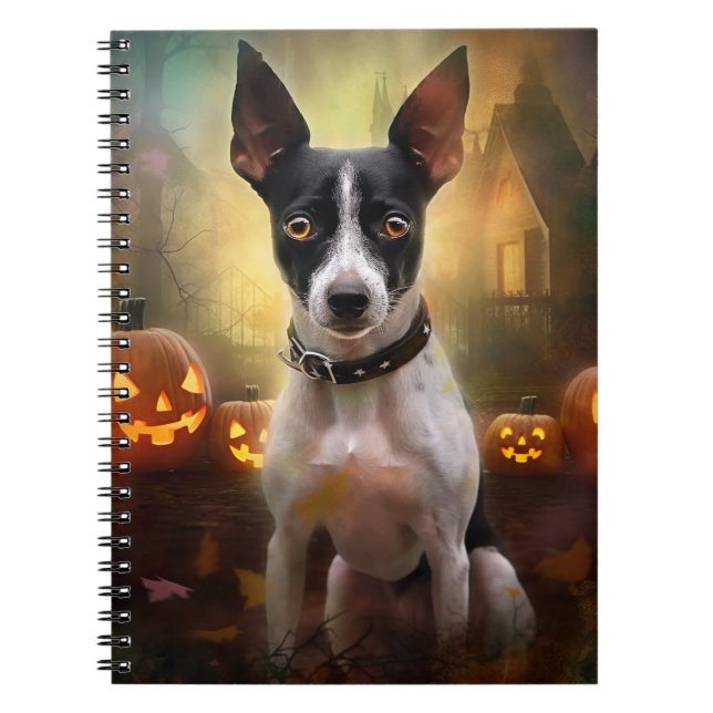 Carnet Terrorisant Rat Terrier à Halloween avec des citro (Devant)