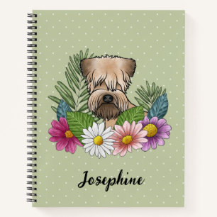 Carnet Tervueren à poil doux Fleurs colorées Vert