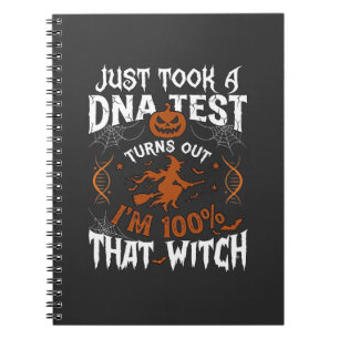 Carnet Test ADN Sorcière Halloween Citrouille Toile d'ara