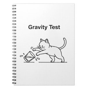Carnet Test de gravité avec un chat drôle   Science migno