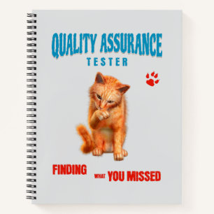 Carnet Testeur QA Humour de chat