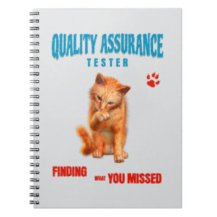 Carnet Testeur QA Humour Félin