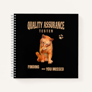 Carnet Testeur QA Humour Félin