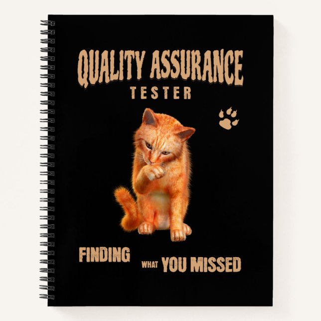 Carnet Testeur QA Humour Félin (Devant)