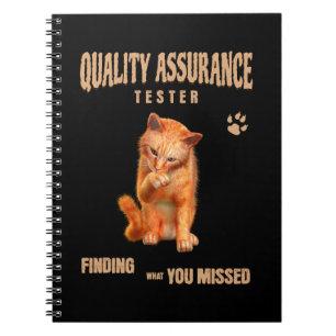 Carnet Testeur QA Humour Félin