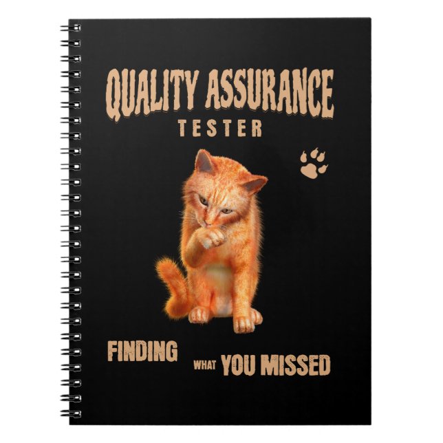 Carnet Testeur QA Humour Félin (Devant)