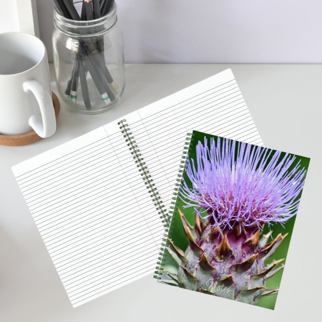 Carnet Tête de Chardon d'Artichaut Violet Floral (In Situ)