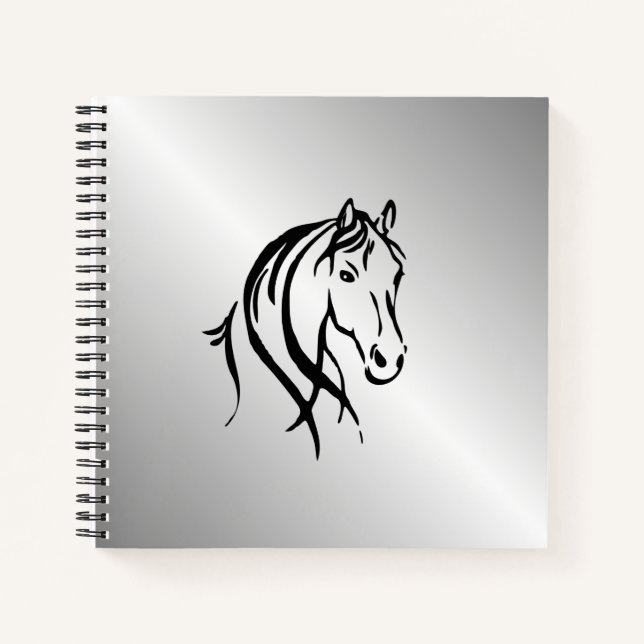Carnet Tête de cheval sur argent (Devant)