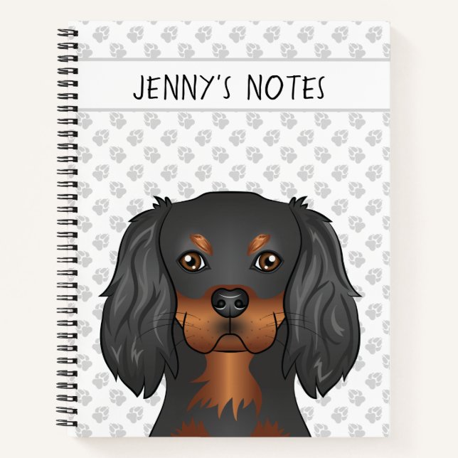 Carnet Tête de chien Cavalier King Charles Black & Tan et (Devant)