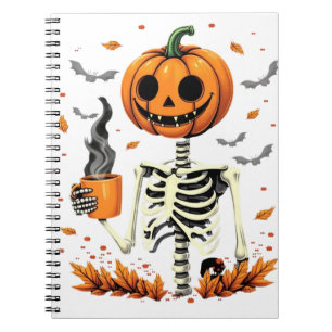 Carnet Tête de citrouille squelette Halloween cosy amateu