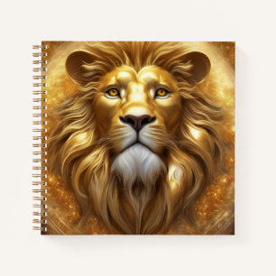 Carnet Tête de lion doré superbe