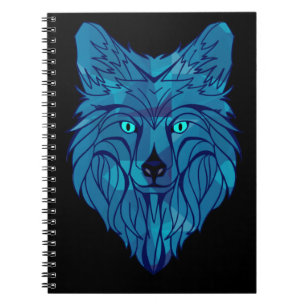 Carnet Tête de loup bleu Poly