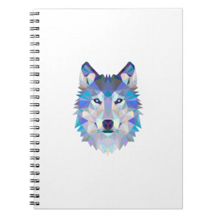 Carnet Tête de loup polygonale géométrique