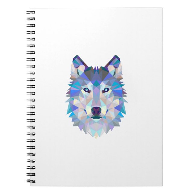 Carnet Tête de loup polygonale géométrique (Devant)
