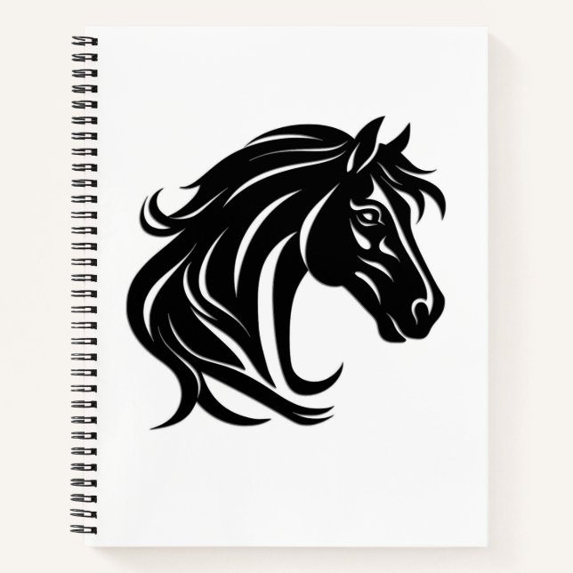 Carnet Tête de magnifique cheval noir   (Devant)
