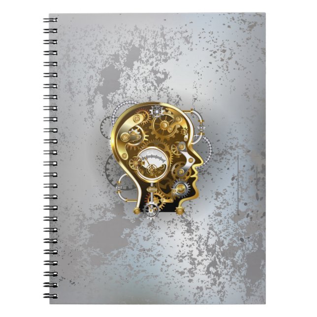 Carnet Tête de Steampunk avec manomètre (Devant)