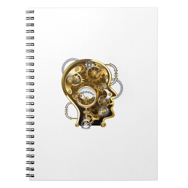Carnet Tête de Steampunk avec manomètre (Devant)