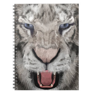 Carnet Tête de Tigre Blanc Esthétique Faunique