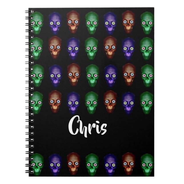 Carnet Têtes de crâne colorées (Devant)